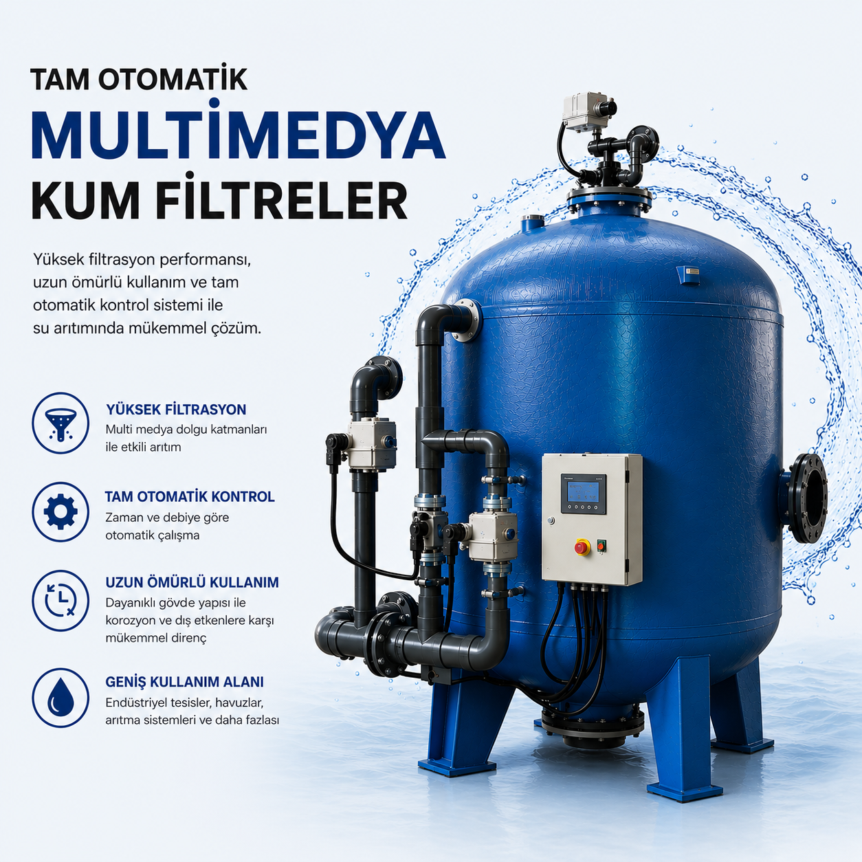 TAM OTOMATİK MULTİMEDYA KUM FİLTRELER